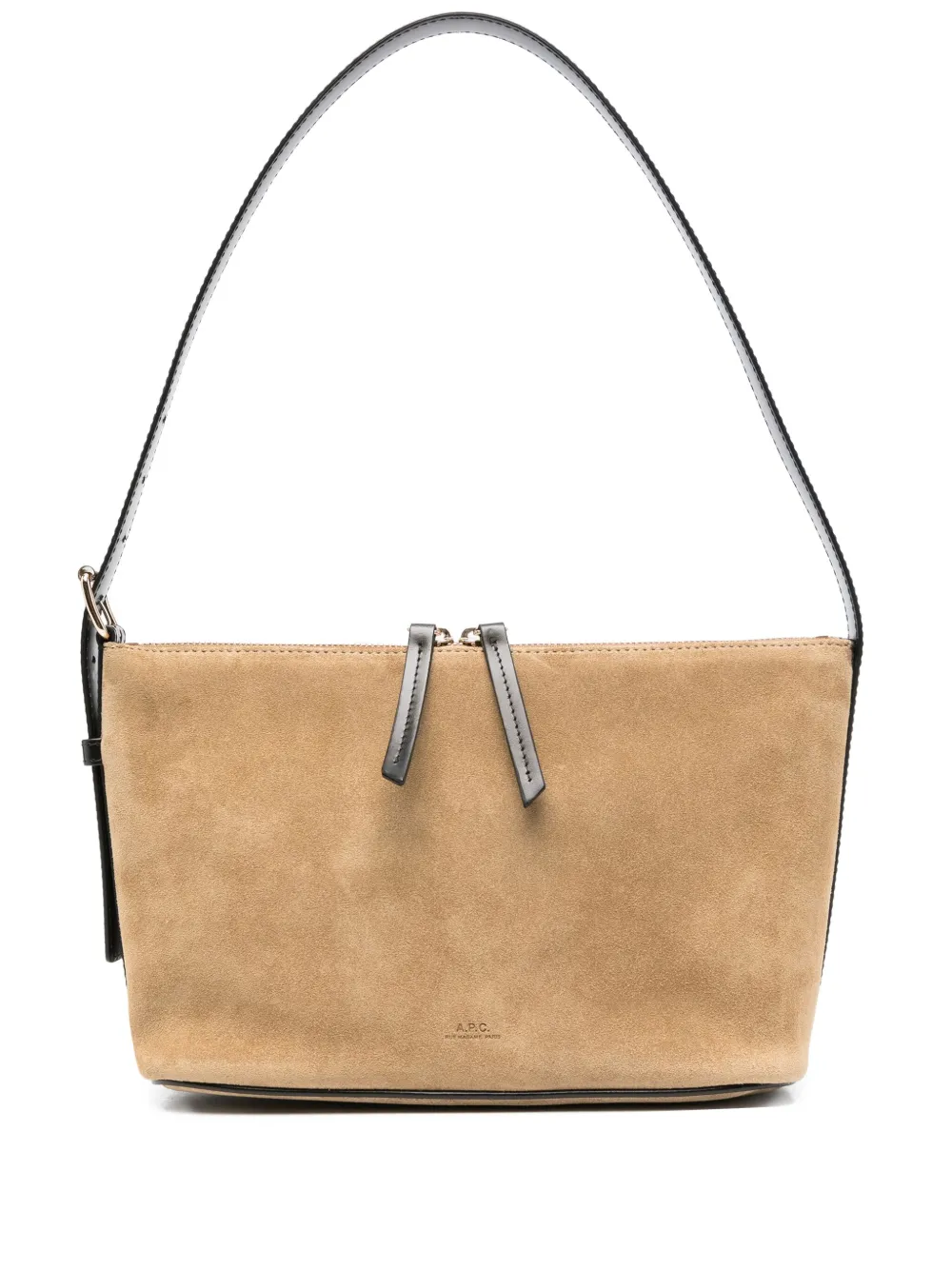 A.P.C. suede zip-fastening shoulder bag - ニュートラル A.P.C. suede zip-fastening shoulder bag - ニュートラル