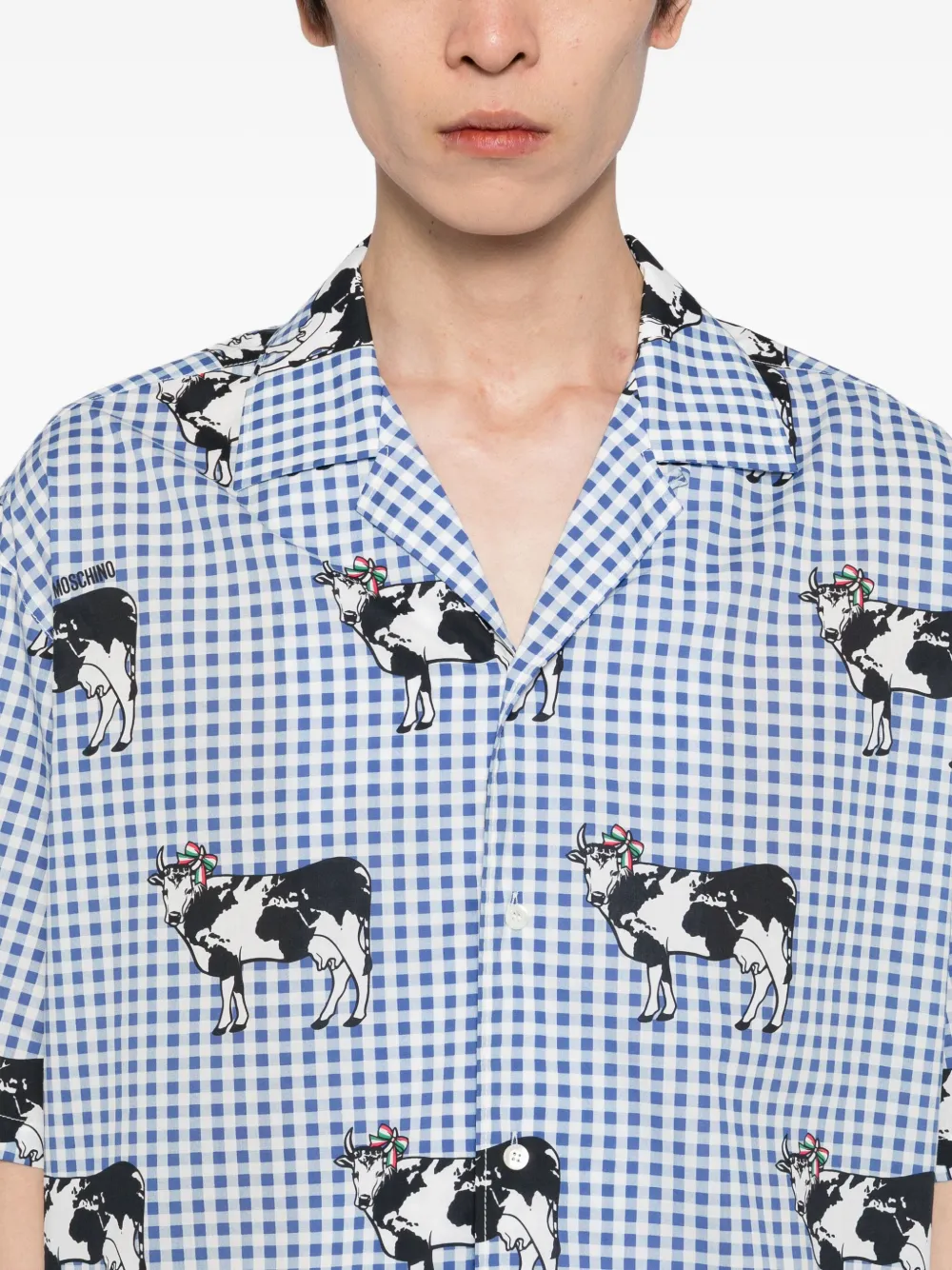 Moschino Overhemd met koeienprint Blauw