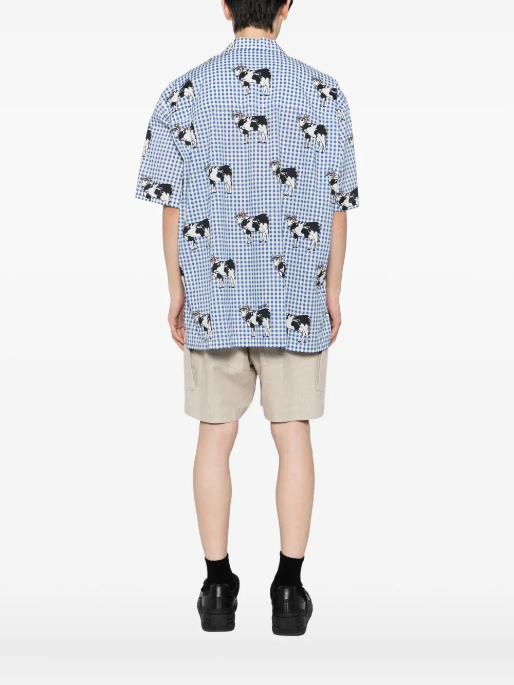 Moschino Overhemd met koeienprint Blauw