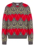 Moschino smiley-face heart-pattern sweater - Red