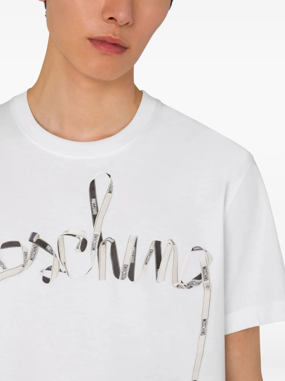 Moschino logo-print T-shirt Wit