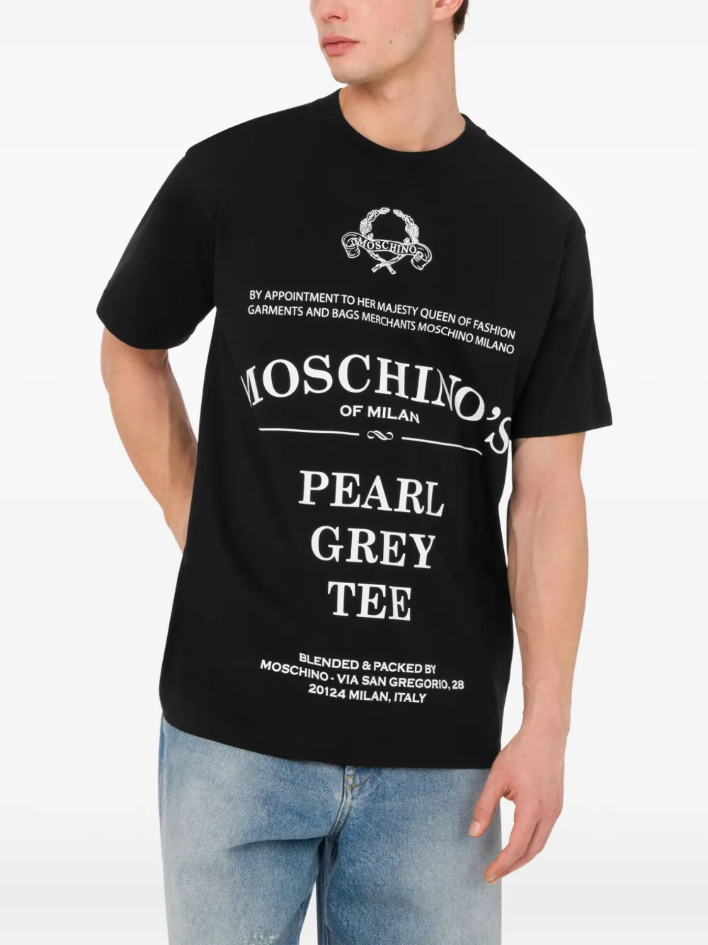 Moschino graphic-print T-shirt Zwart