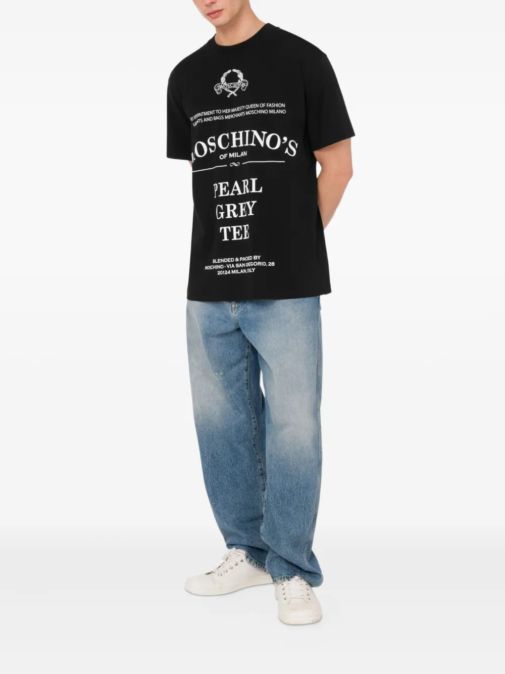 Moschino graphic-print T-shirt Zwart