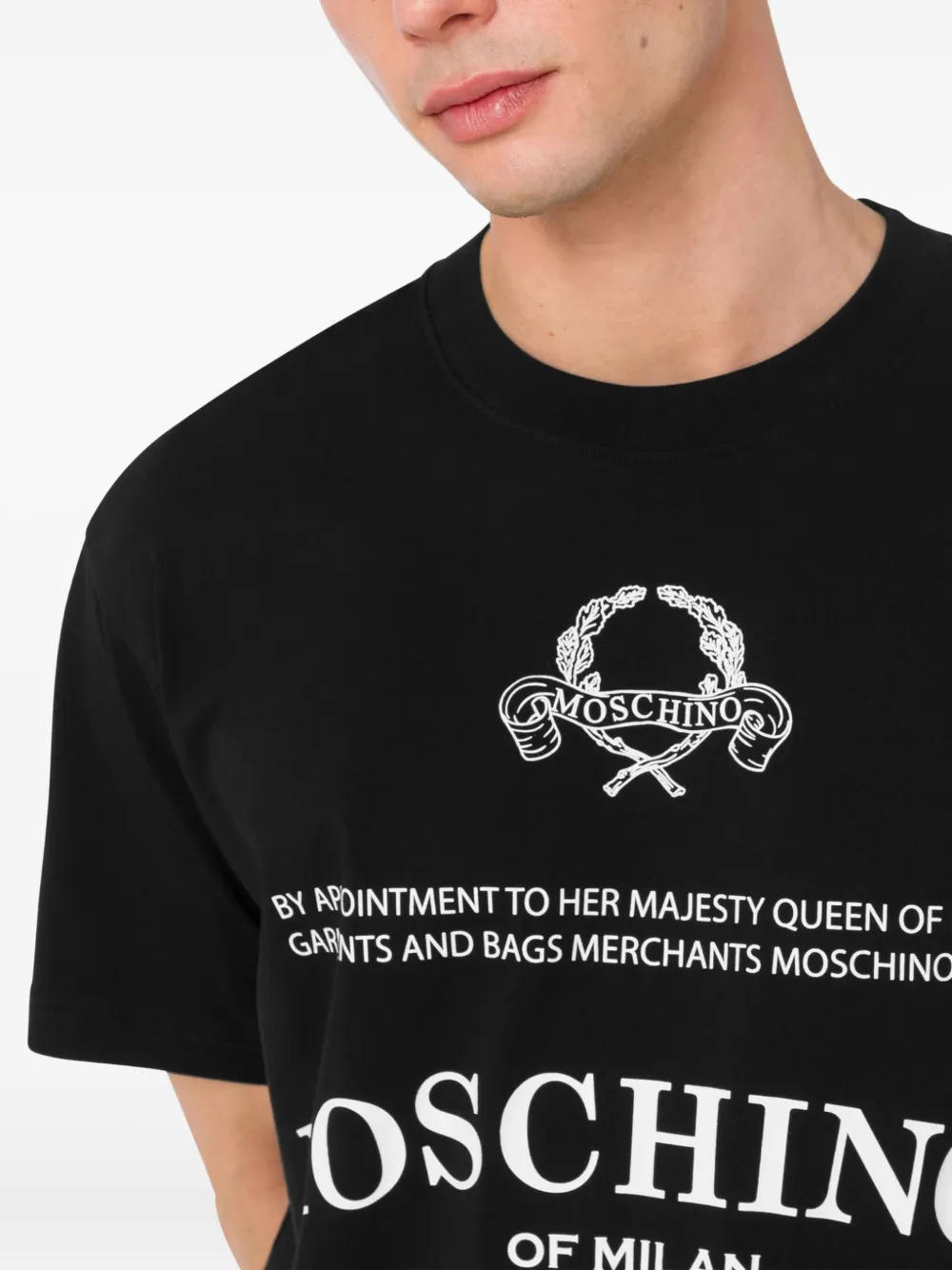 Moschino graphic-print T-shirt Zwart