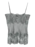 HERSKIND Linnea lace-trimmed satin top - Grey