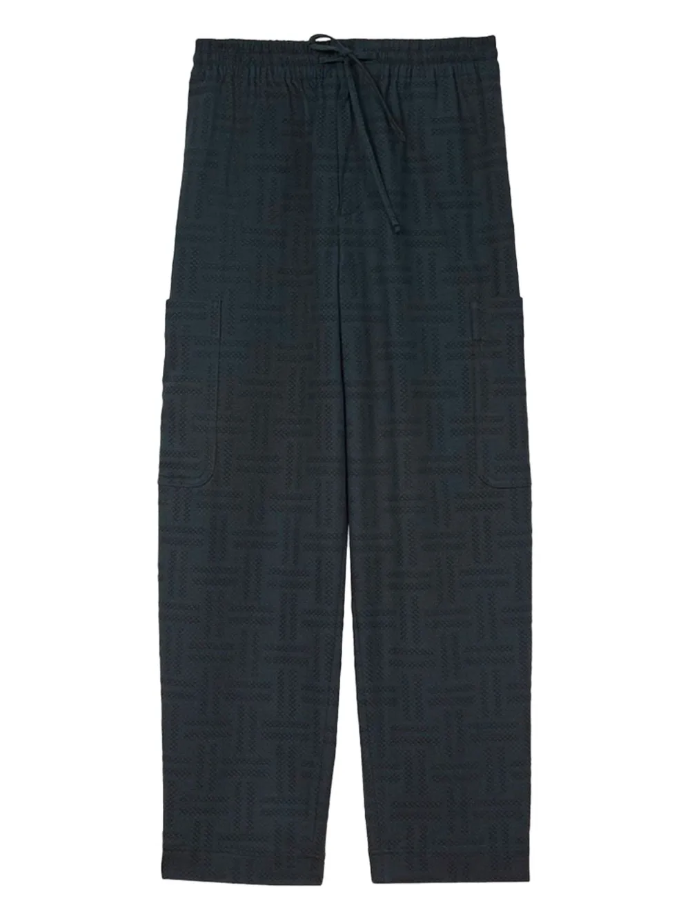 Kenzo Weave cargo pocket patterned jogger trousers Zwart