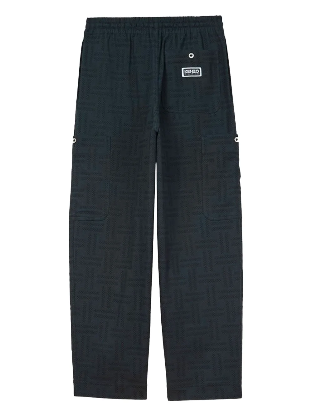 Kenzo Weave cargo pocket patterned jogger trousers Zwart