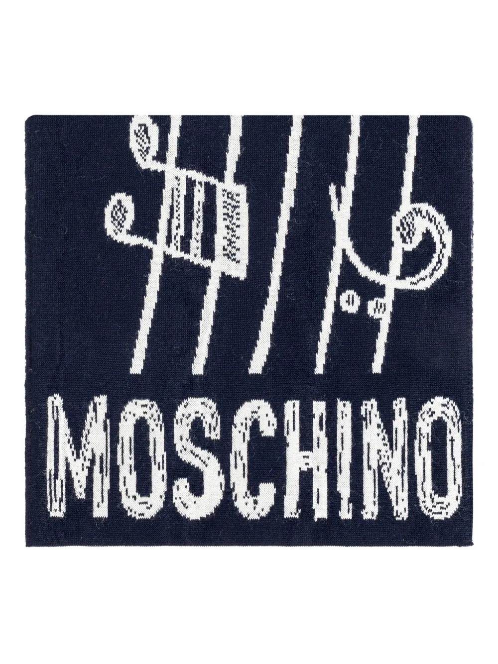 Moschino teddy bear-intarsia scarf Blauw