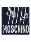 Moschino teddy bear-intarsia scarf - Blue