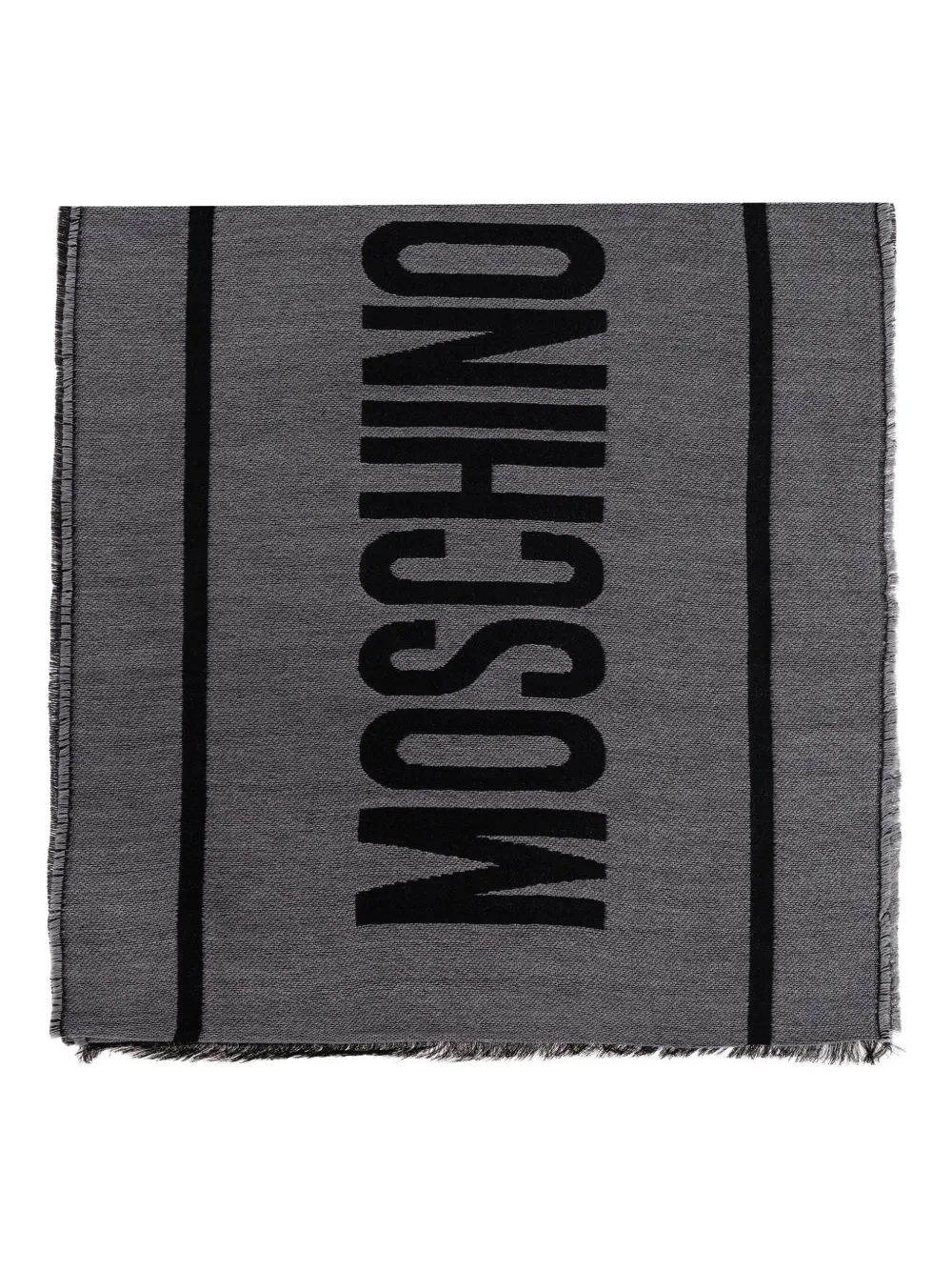 Moschino Wollen sjaal met logodetail Grijs