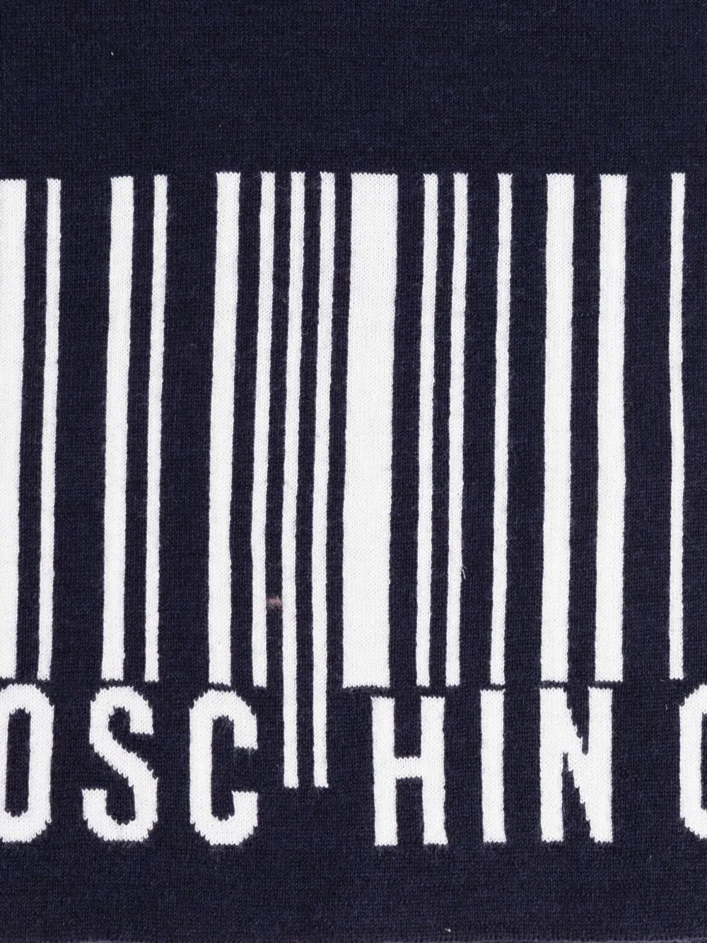 Moschino Wollen sjaal met barcode-logo Zwart