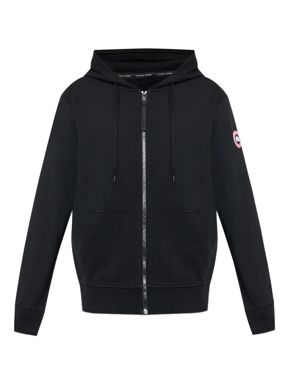 Canada Goose logo-patch zip-up hoodie Zwart