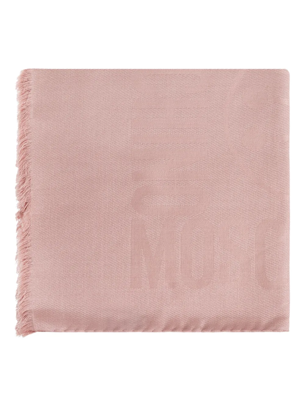 Moschino logo-embossed fringed scarf Roze