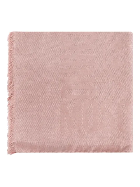 Moschino logo-embossed fringed scarf