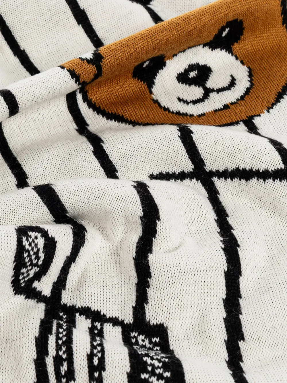 Moschino teddy bear-intarsia scarf Wit