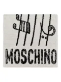 Moschino teddy bear-intarsia scarf - White