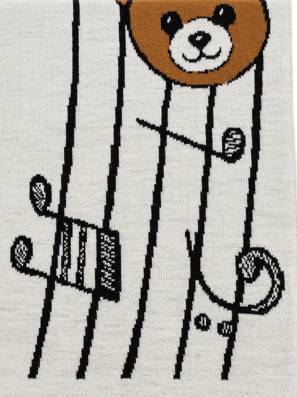 Moschino teddy bear-intarsia scarf Wit