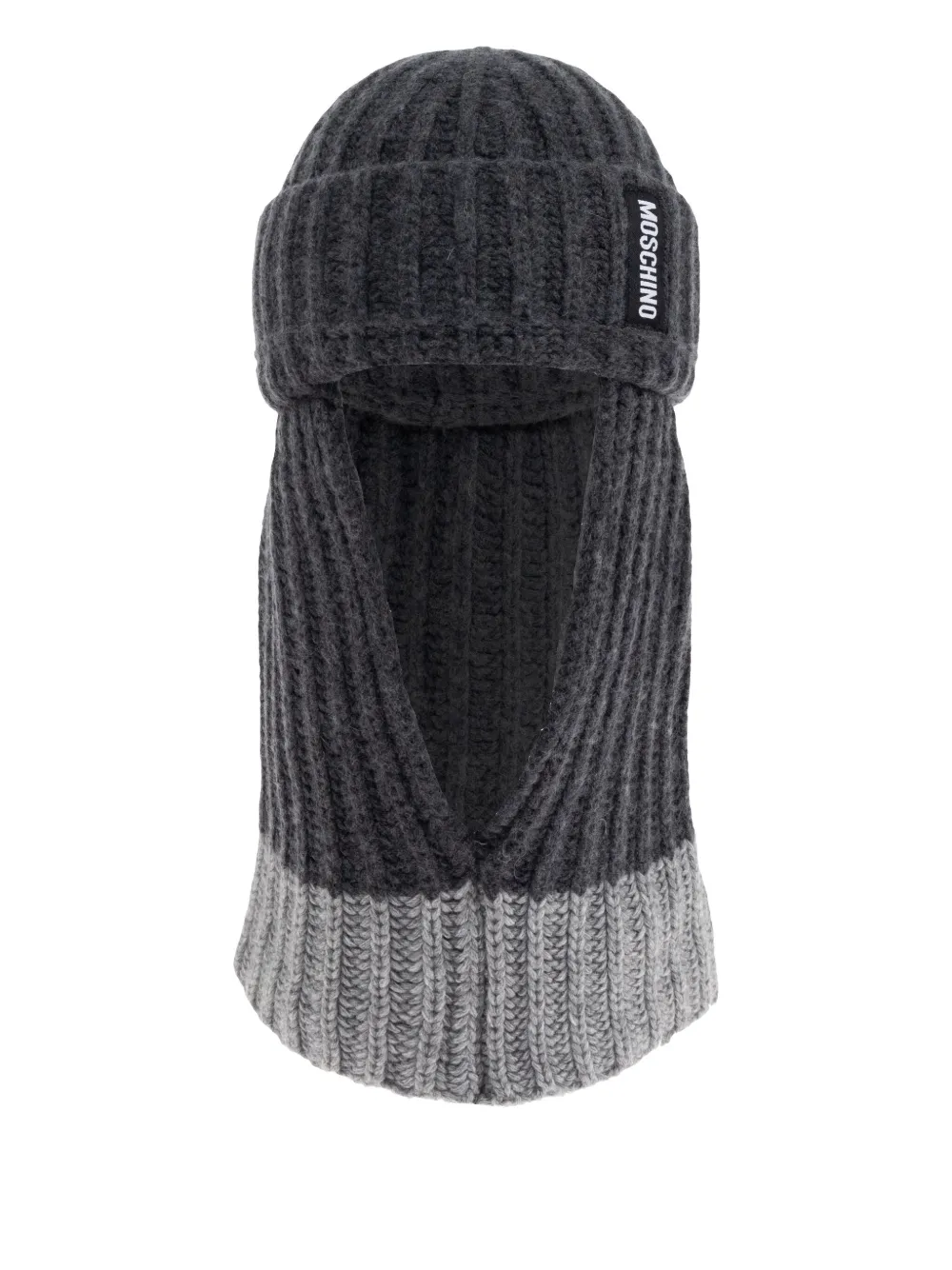 Moschino ribbed balaclava hat - グレー Moschino ribbed balaclava hat - グレー