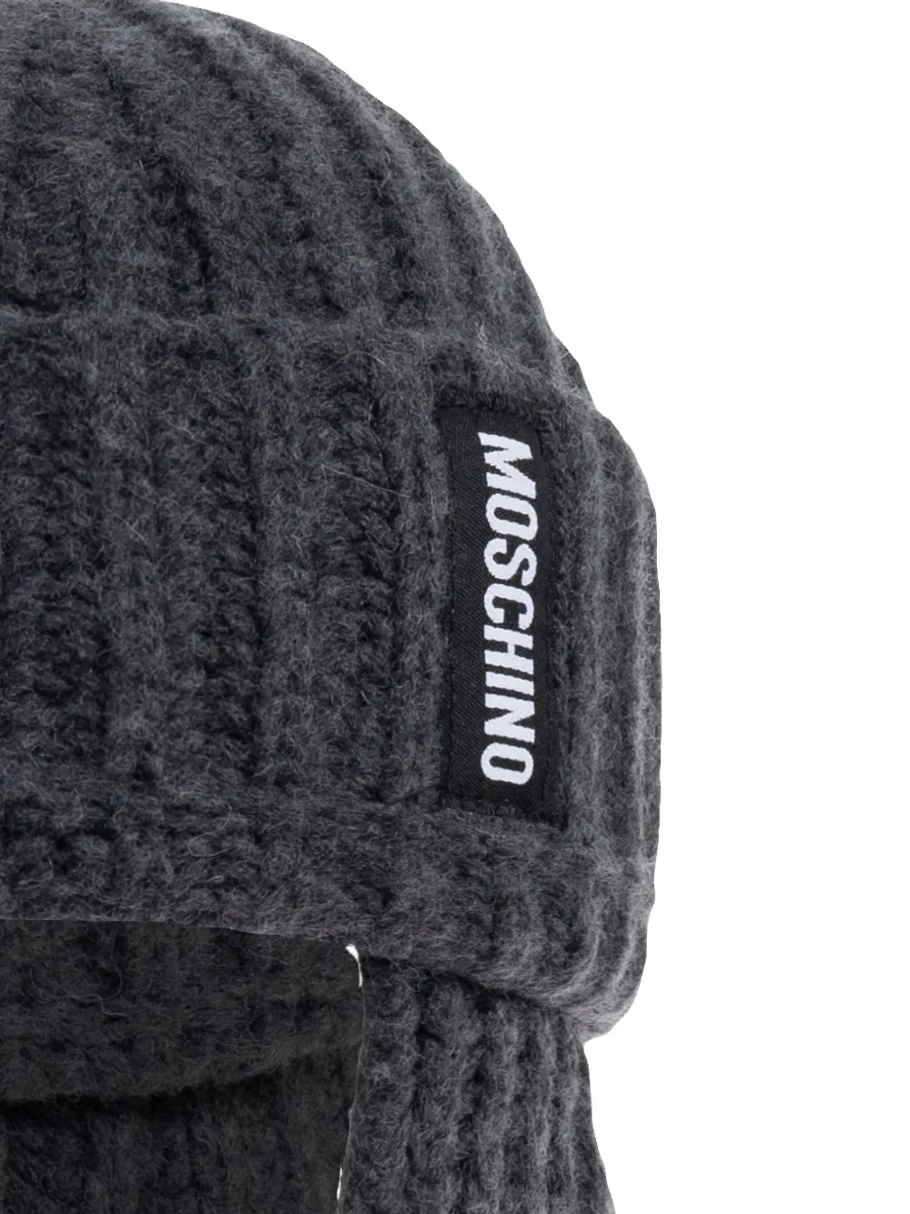 Moschino Geribbelde bivakmuts Grijs