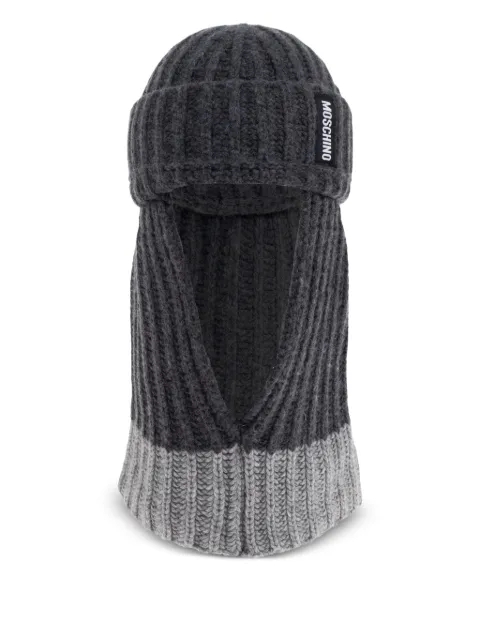 Moschino ribbed balaclava hat
