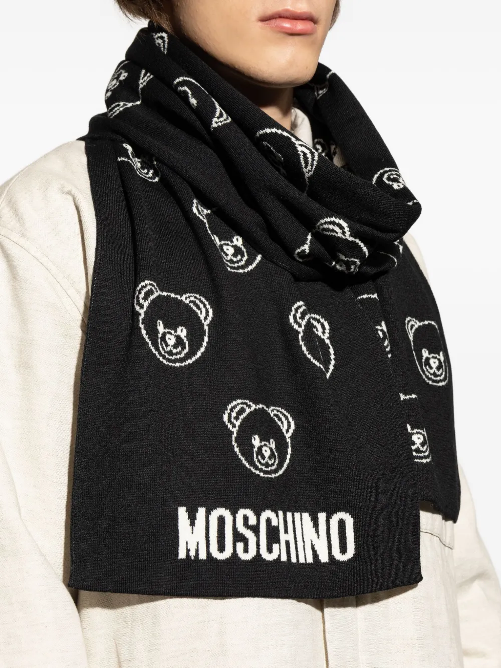 Moschino Sjaal met teddybeerprint 016