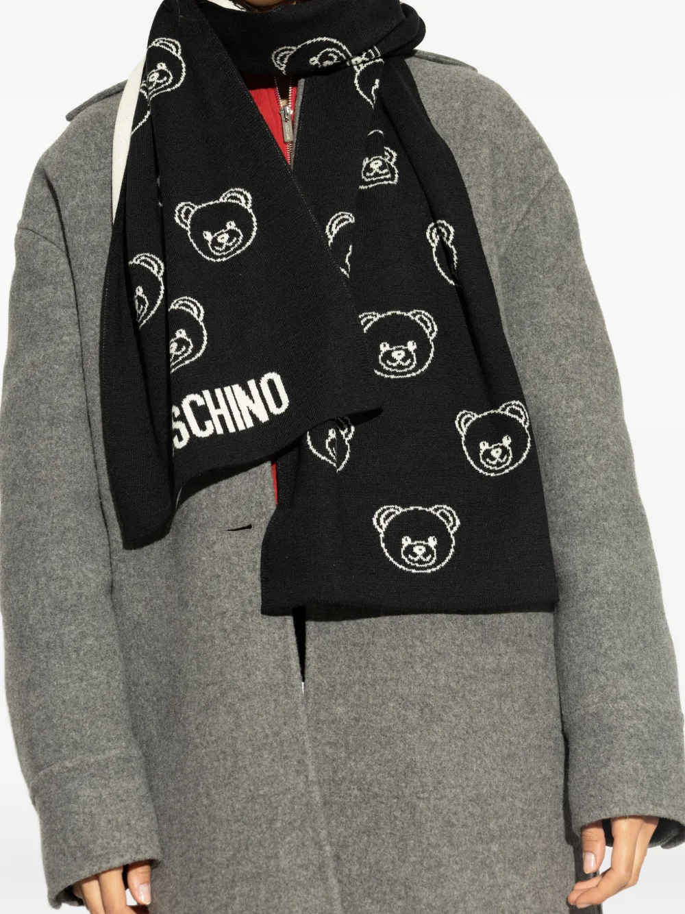Moschino Sjaal met teddybeerprint 016