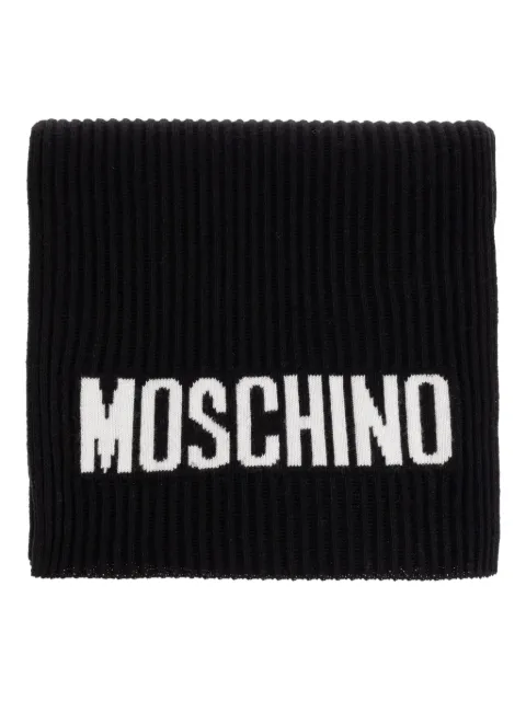 Moschino ribbed logo scarf