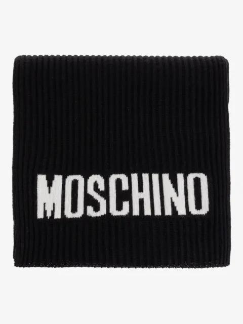 Moschino bufanda de canalé con logo