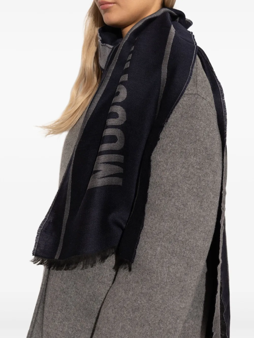 Moschino Sjaal met logo Blauw