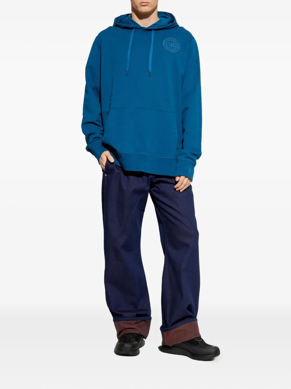 Canada Goose Huron embroidered-logo hoodie Blauw