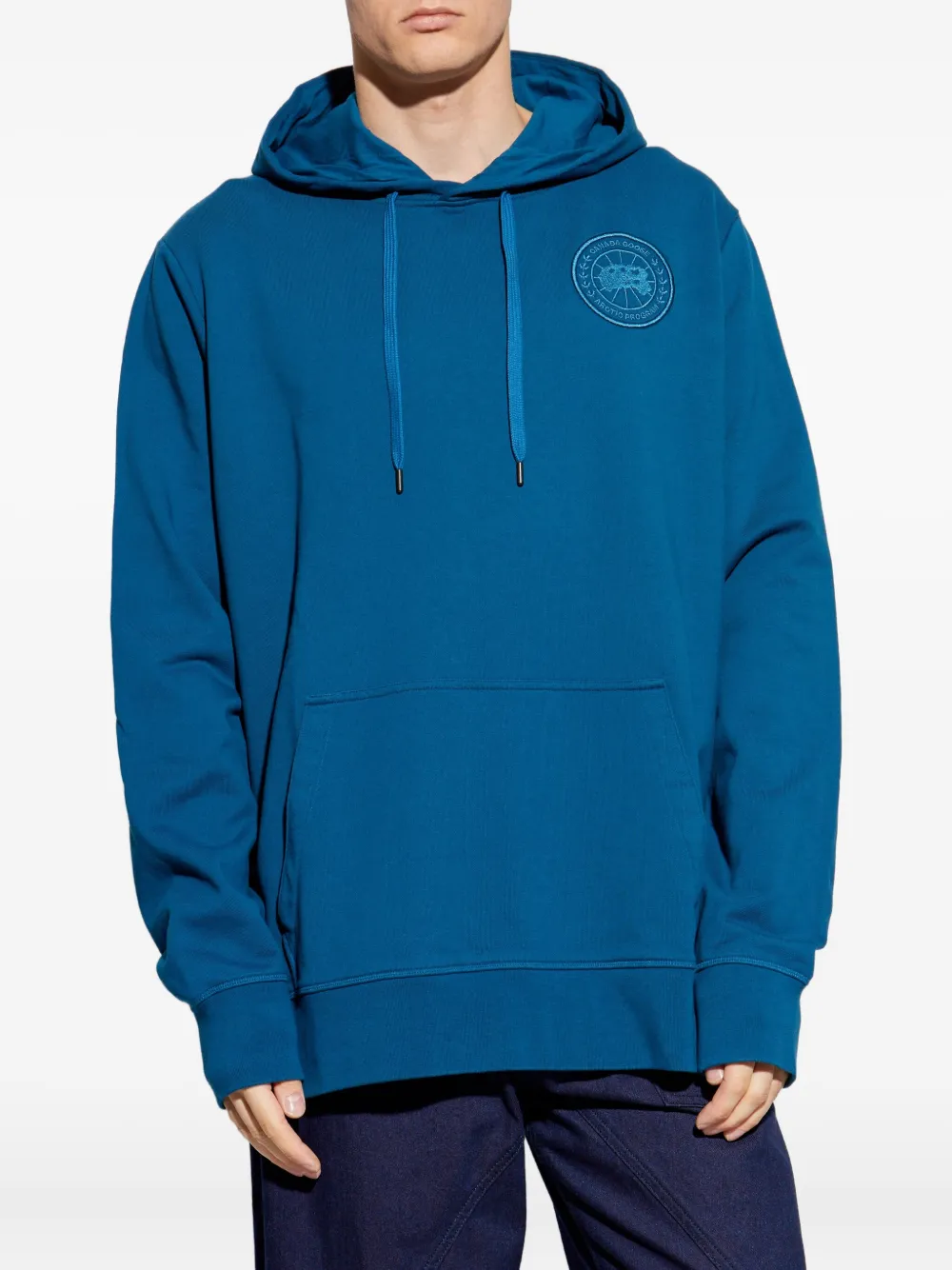 Canada Goose Huron embroidered-logo hoodie Blauw