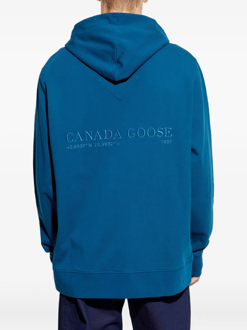 Canada Goose Huron embroidered-logo hoodie Blauw