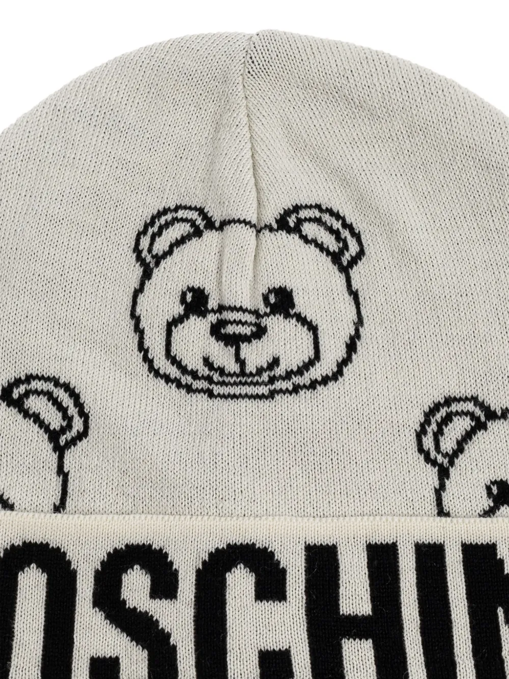 Moschino teddy logo beanie hat Grijs