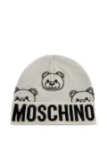 Moschino teddy logo beanie hat - Grey