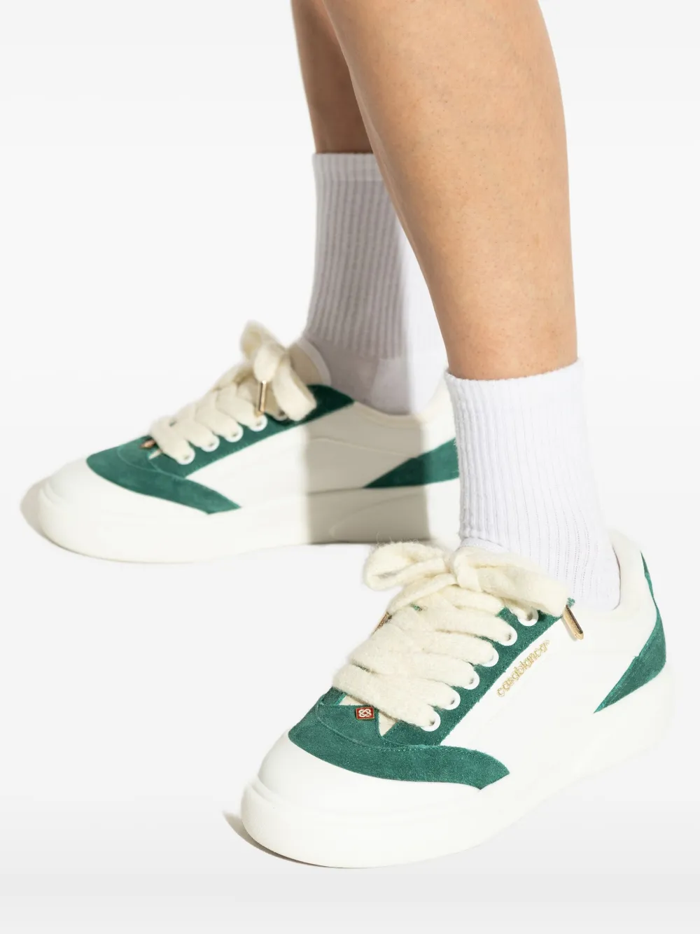 Casablanca Suede Sneakers In White