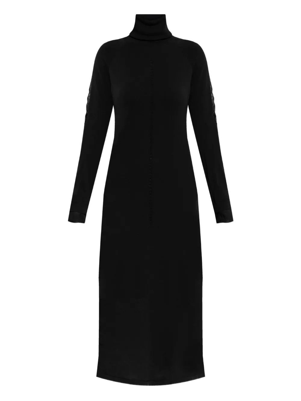 Y-3 turtleneck mesh-insert dress Zwart