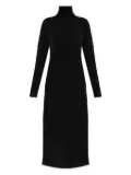 Y-3 turtleneck mesh-insert dress - Black