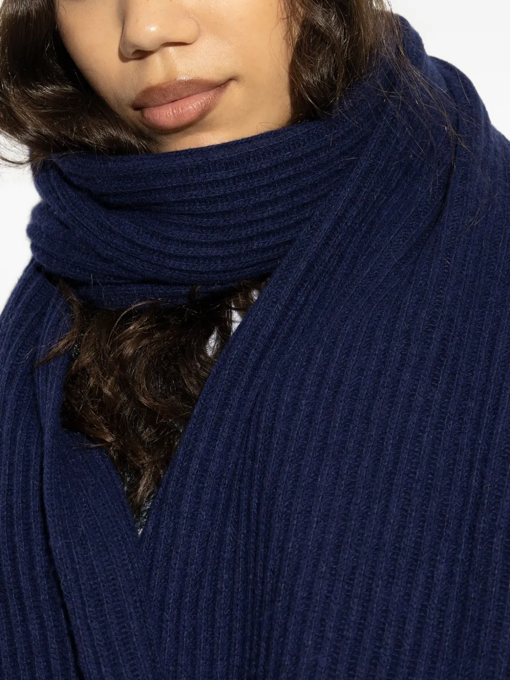 Moschino logo-detail ribbed beanie hat Blauw