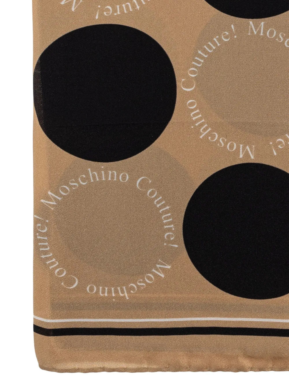 Moschino polka-dot print silk scarf Beige