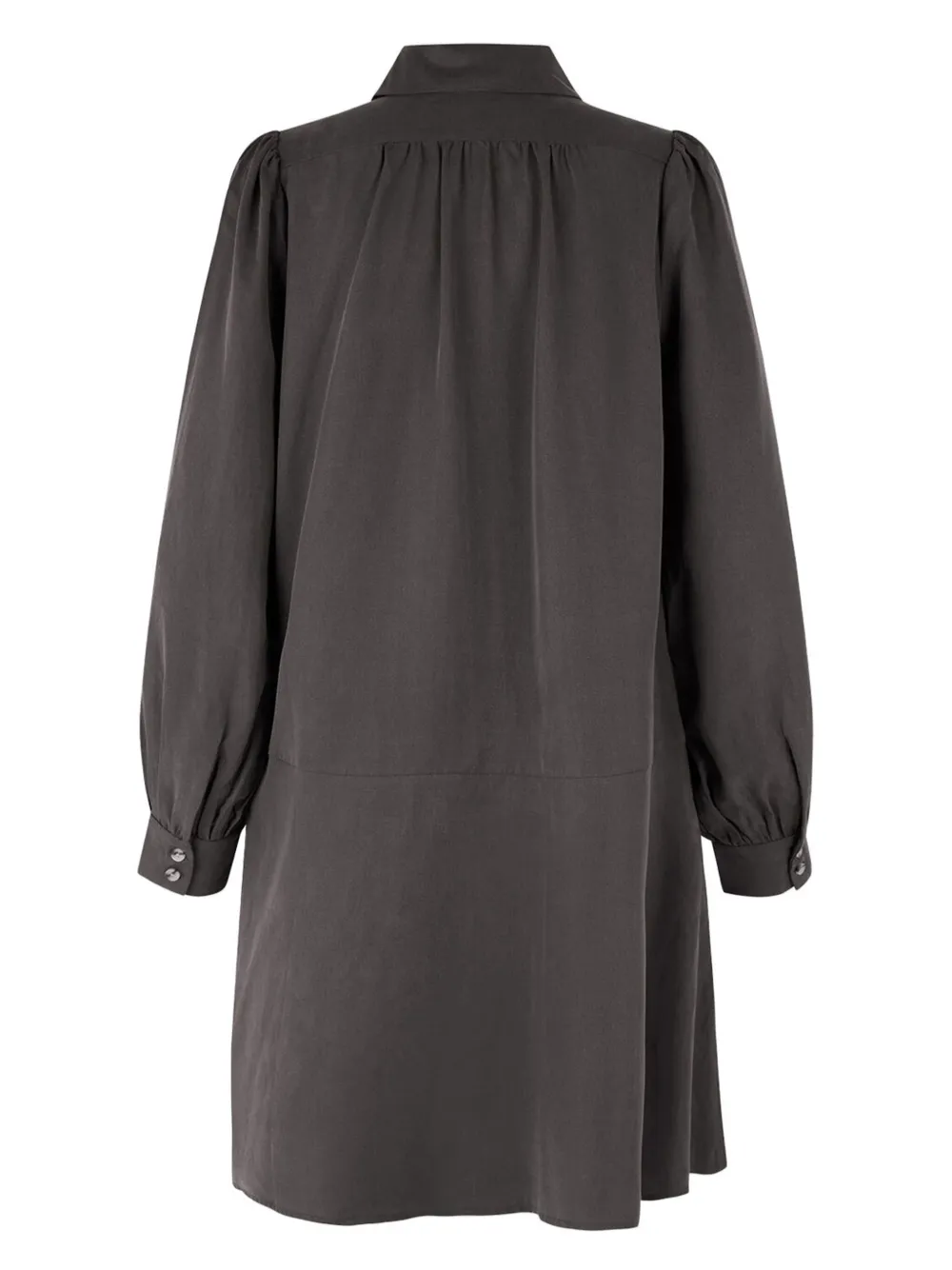 SAMSOE SAMSOE collared puff-sleeve mini shirt dress - Grijs
