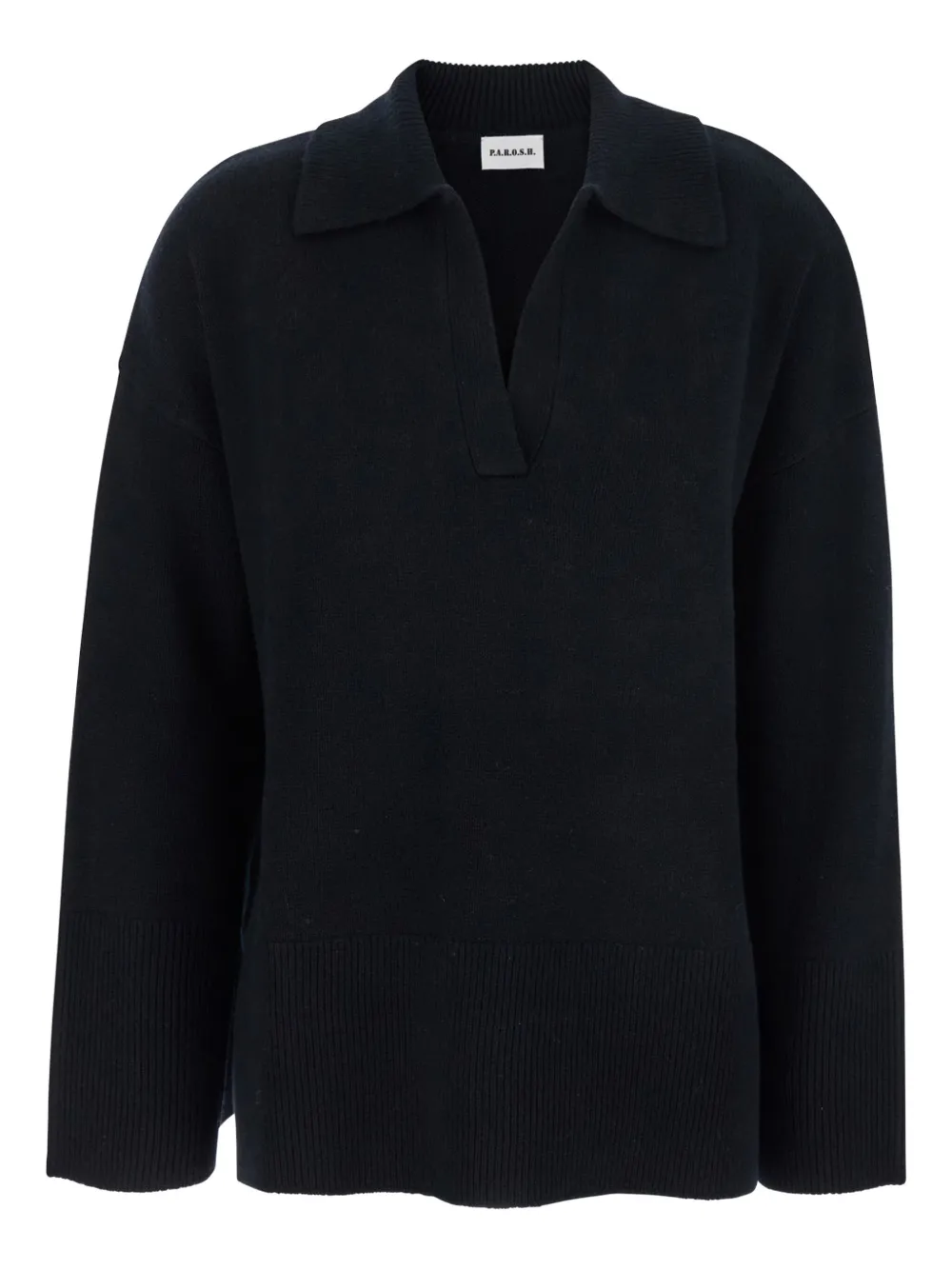 P.A.R.O.S.H. polo-neck ribbed sweater Zwart