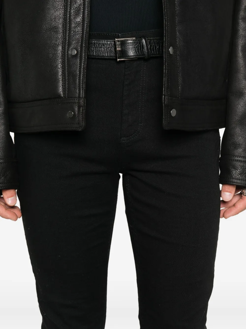 Marc O'Polo Skinny jeans met knoopsluiting Zwart