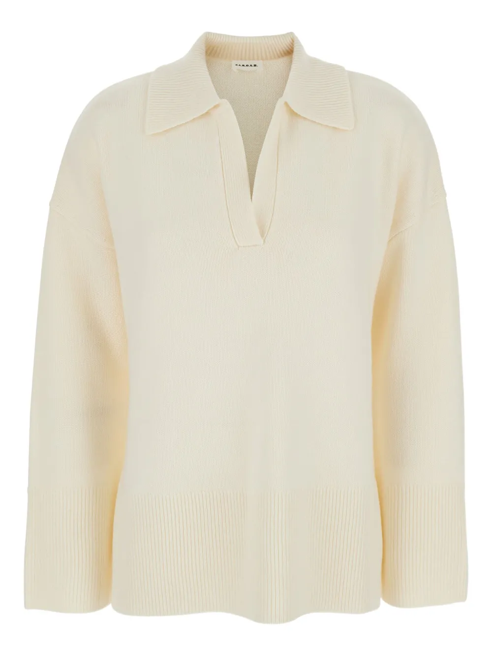 P.A.R.O.S.H. polo-neck ribbed sweater Beige