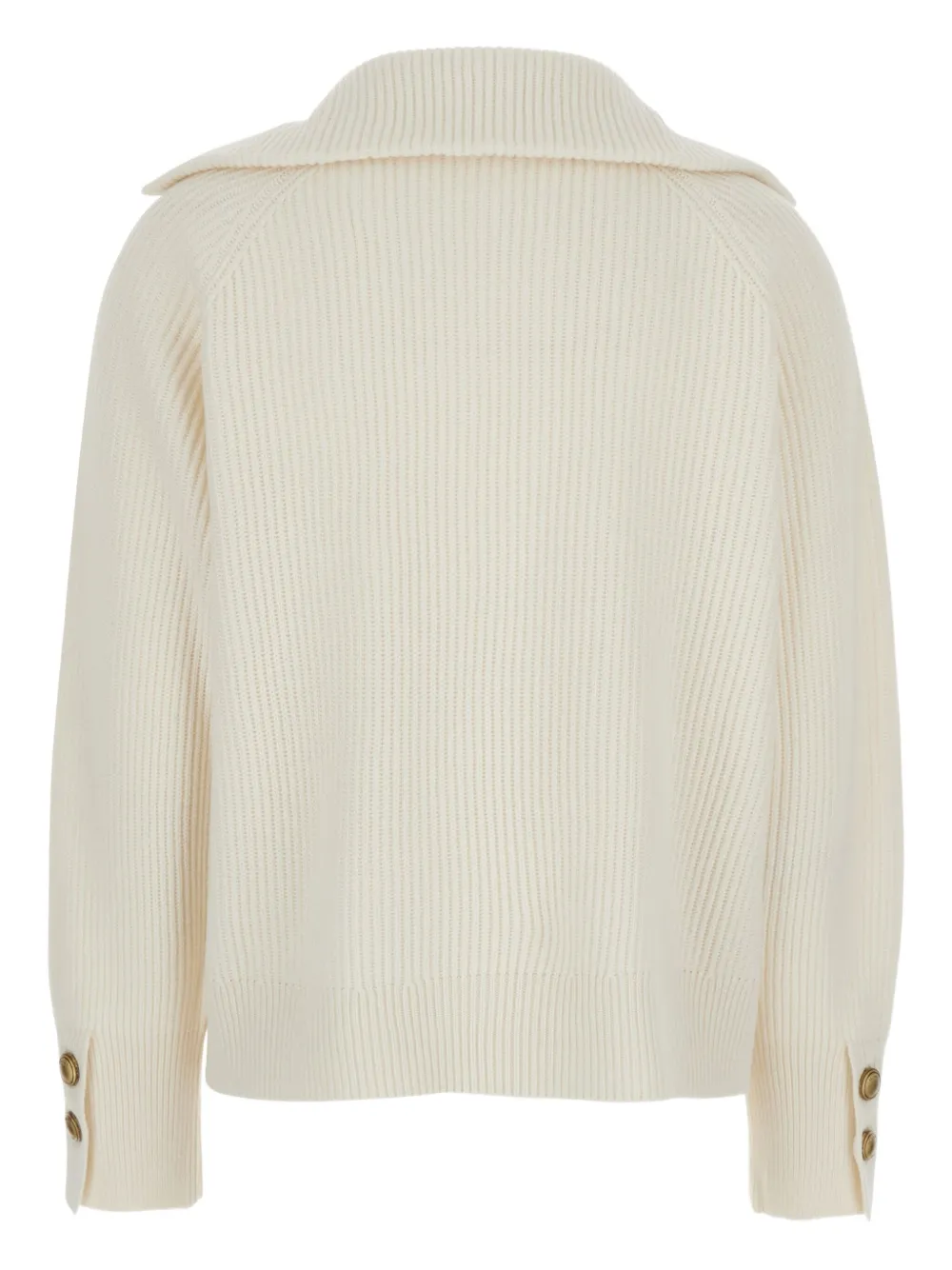 Brunello Cucinelli ribbed button-cuff sweater Wit