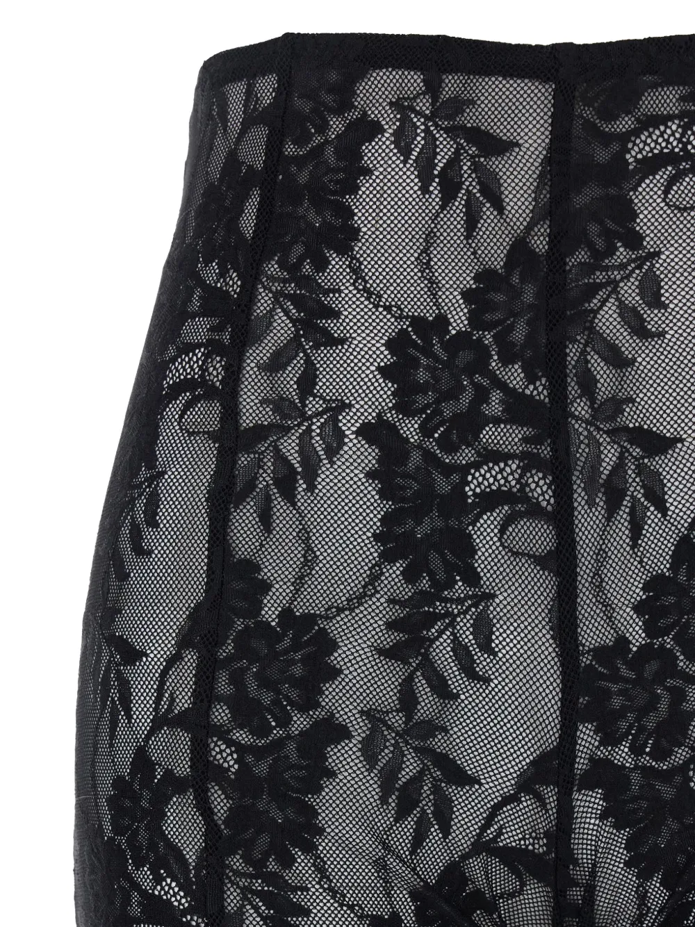 Norma Kamali floral-lace trousers Zwart
