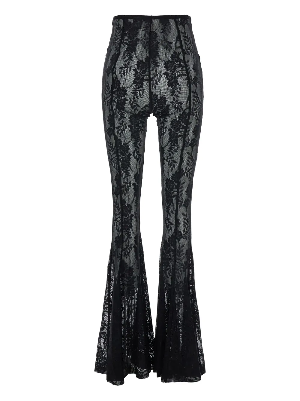 Norma Kamali floral-lace trousers Zwart