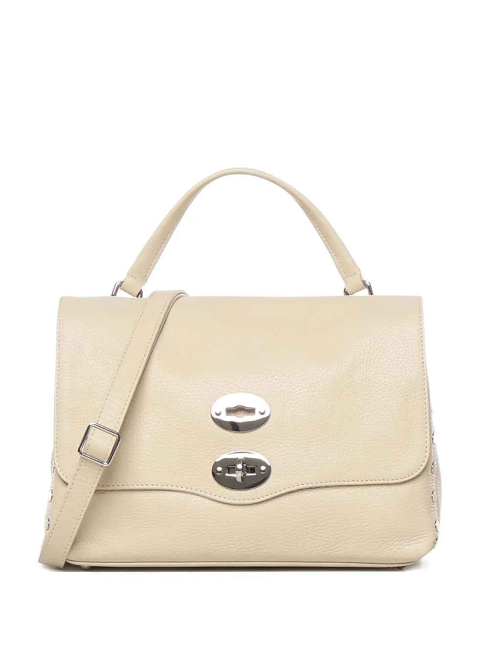 Zanellato Postina studded leather shoulder bag Beige