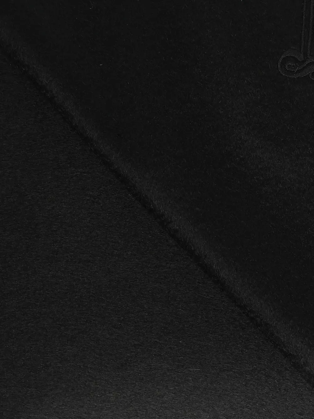 Max Mara Sjaal met geborduurd logo en franje Zwart