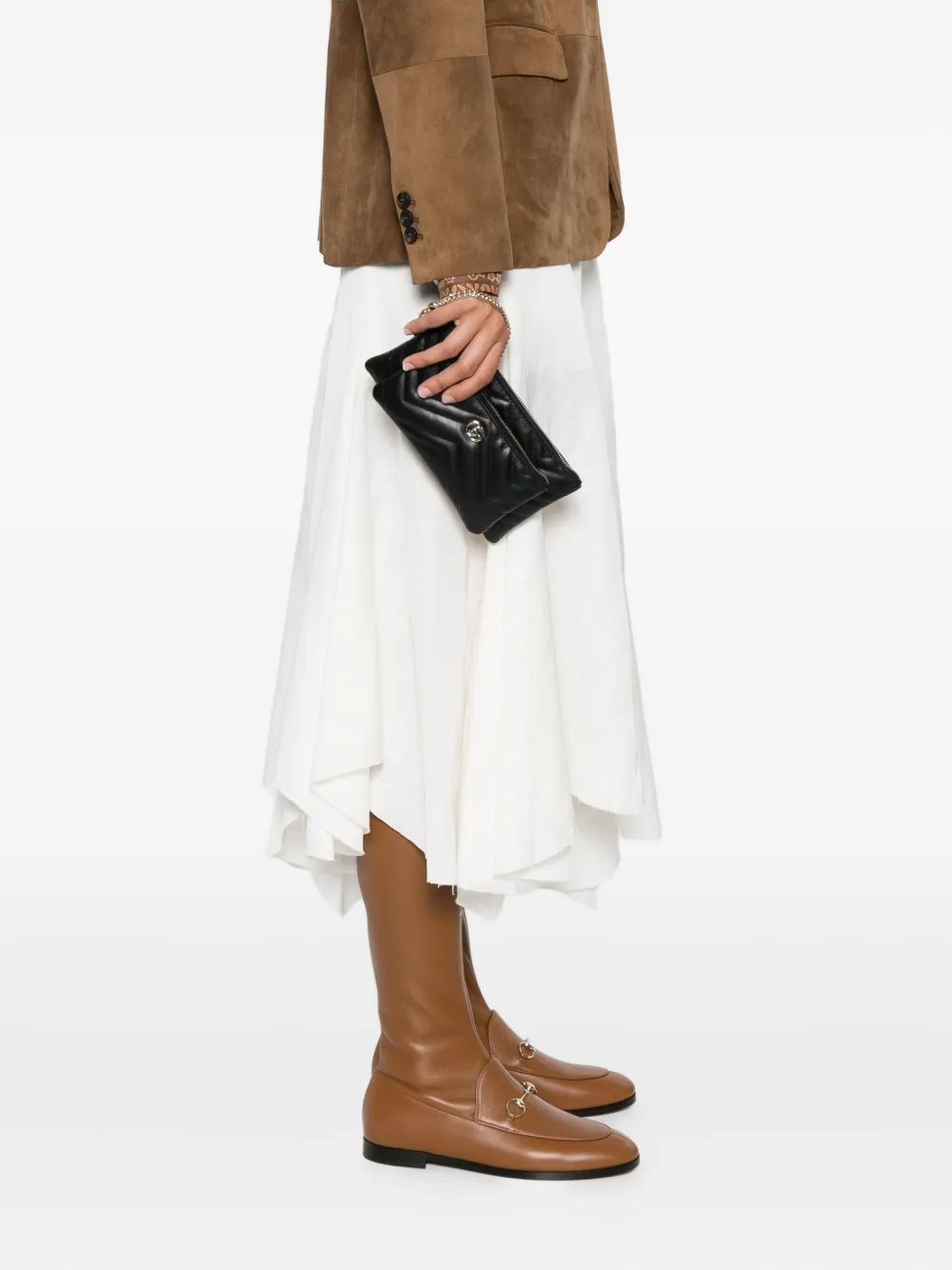 Gucci Gewatteerde clutch met ketting Zwart