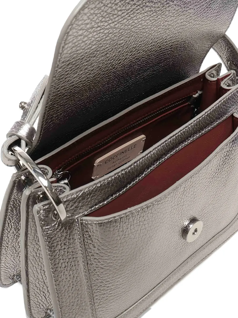 Coccinelle C-ME metallic leren shopper Zilver